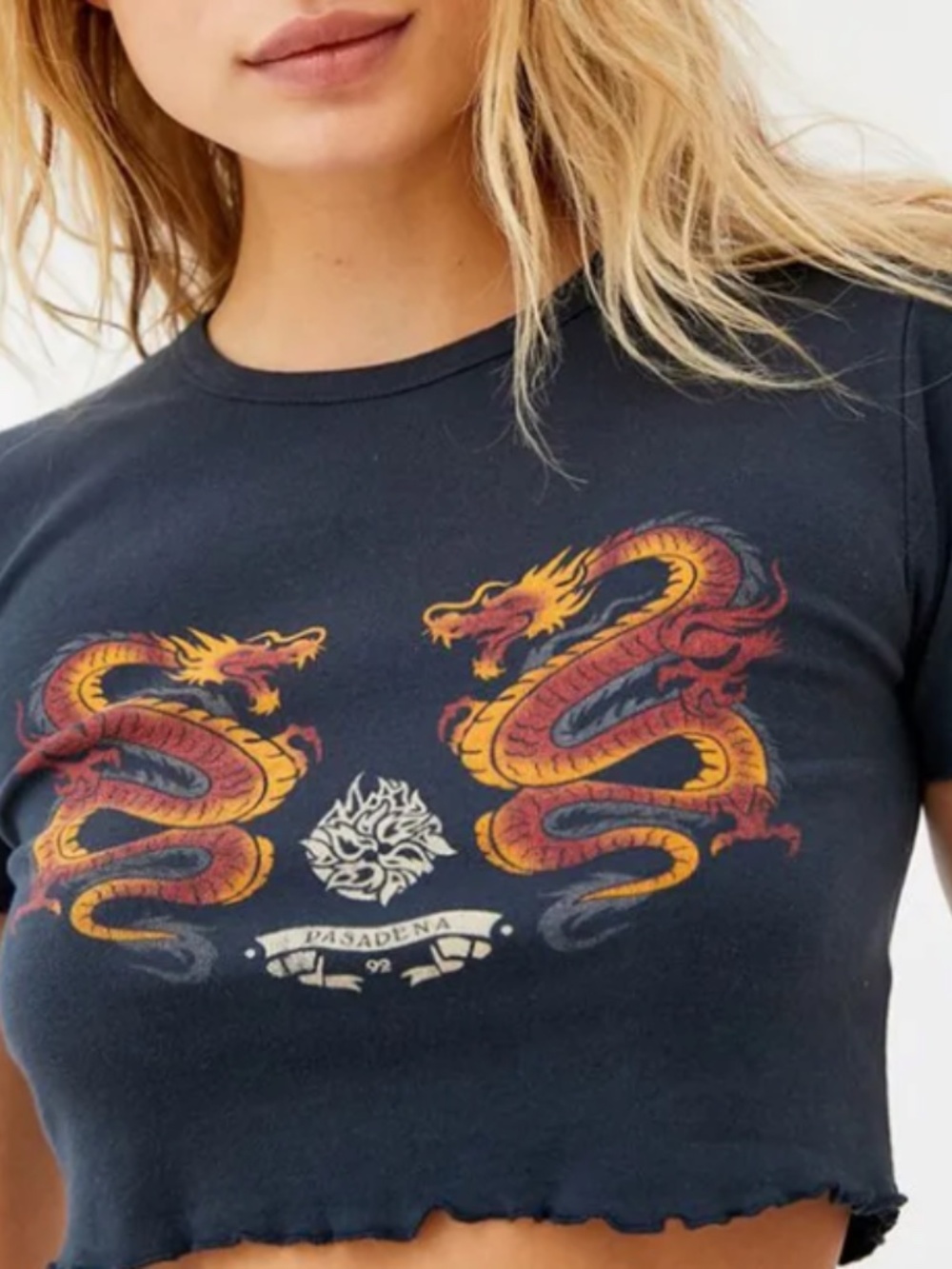 Urban Outfitters Dragon Cropped Tee